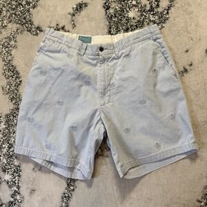 Castaway Nantucket Shorts Mens Size 36 Blue Skull Crossbones Print 100% Cotton